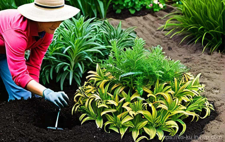 정원에서 다년생 식물의 기후 적응 전략 - **A Thriving, Biodiverse Perennial Garden in the Golden Hour**
    A vibrant, lush perennial garden ...